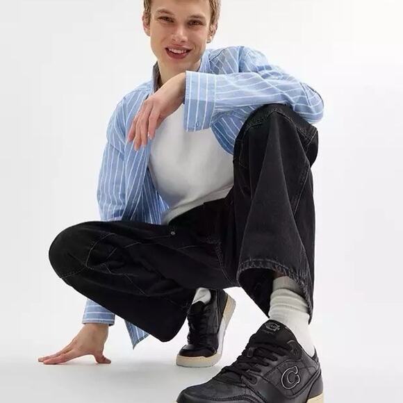 NWT Coach Men's Soho Sneaker With Signature Canvas Charcoal/Black CAQ10 US 11 - Picture 10 of 11